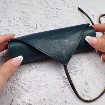Photo of "Deep Forest Green" Leather Pouch / Case