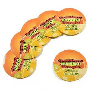 Photo of 100 Strawberry Banana Tangie 0.5 Gram Live Resin Medical Cannabis Rx Labels Stickers 1" CS-007