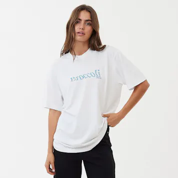 Photo of Afends Unisex Broccoli - Unisex Hemp Retro T-Shirt - White