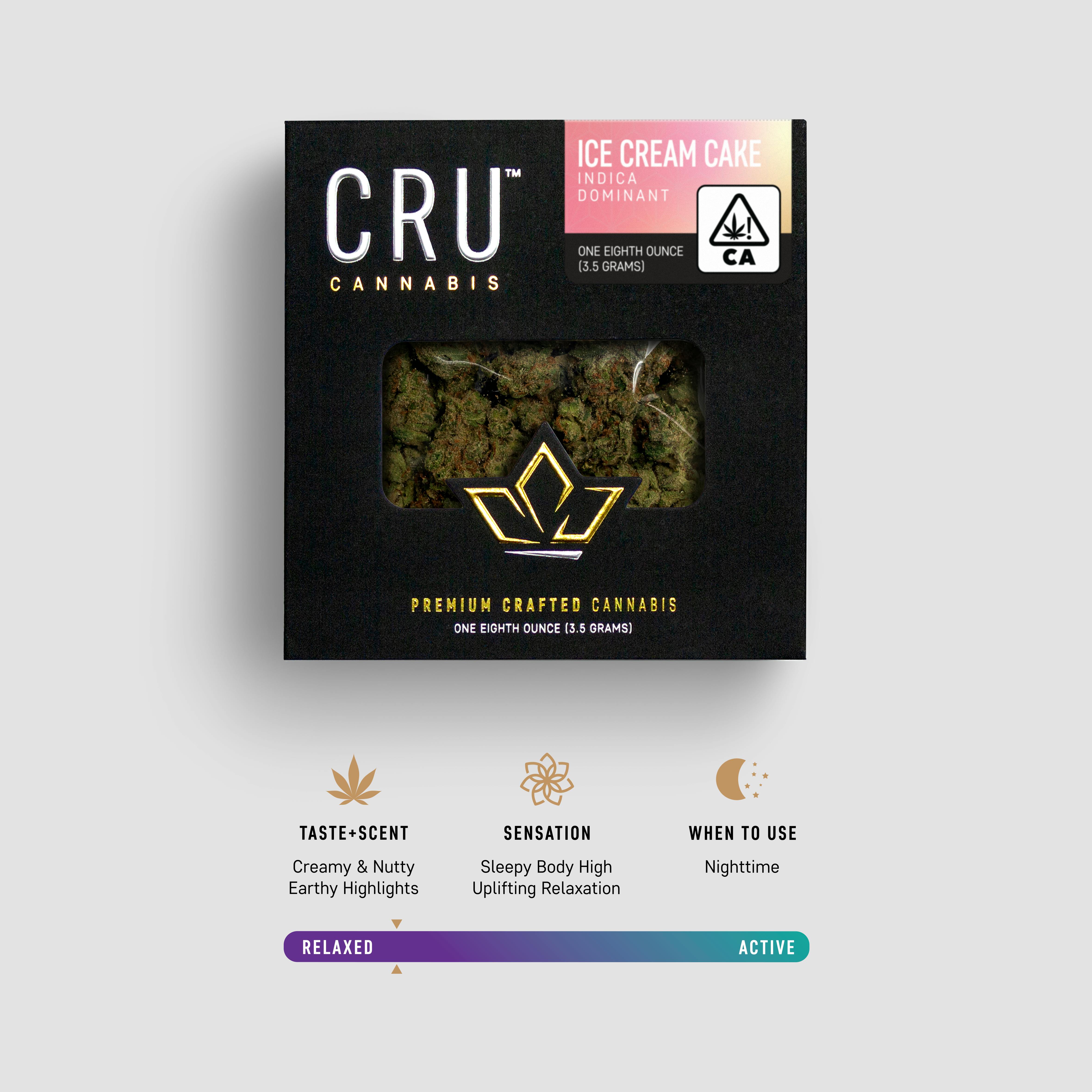 CRU Cannabis Ice Cream Cake 3.5G Indica Flower Leafly