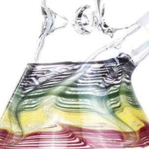 Photo of 11" Clear Glass Beaker with Rasta Accents