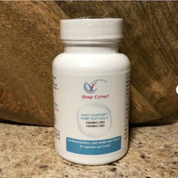 Product image for CBG and CBD Gel Caps 2,000 mg total Cannabinoids