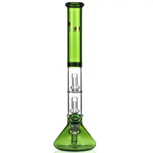 Photo of 18" Essentials Double UFO Perc Full Color Beaker Bong