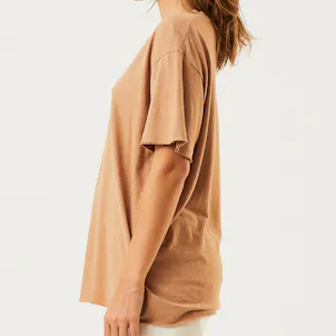 Photo of Afends Womens Slay - THC Essentials - Hemp Oversized T-Shirt - Chestnut
