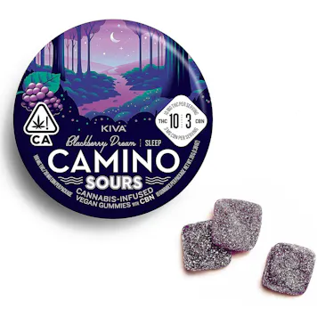 Photo of 10mg : 3mg CBN Camino Sours 'Sleep' Blackberry Dream Gummies 100mg THC | 30mg CBN total
