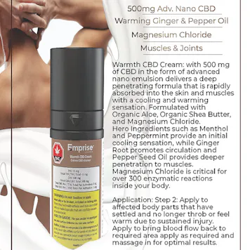 Photo of Warmth CBD Cream Rapid Absorption Transdermal Nano 500mg CBD