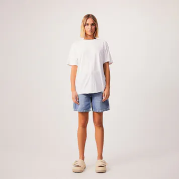 Photo of Afends Womens Slay - THC Essentials - Hemp Oversized T-Shirt - White
