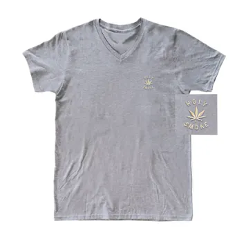 Photo of HOLY SMOKE EMBROIDERED, UNISEX V NECK TEE