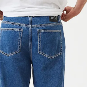 Photo of Afends Mens Pablo - THC Essentials - Hemp Denim Baggy Jeans - Authentic Blue