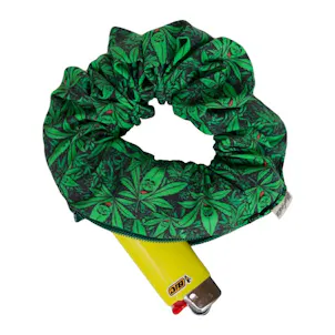 Photo of Blue Fiesta “420 Weed Leaf” Stash Pocket Scrunchie