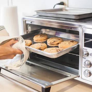 Photo of Small Quarter Sheet Size Aluminum Cookie Pan Tray with Stainless Steel Cooling and Roasting Rack