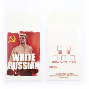 Photo of 25 WHITE RUSSIAN by Shatter Labels Cannabis Strain Concentrate Envelopes #249