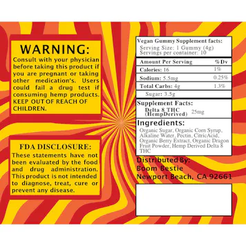 Photo of Gummy 250mg Delta 8 THC Dragon Fruit & Berry Vegan