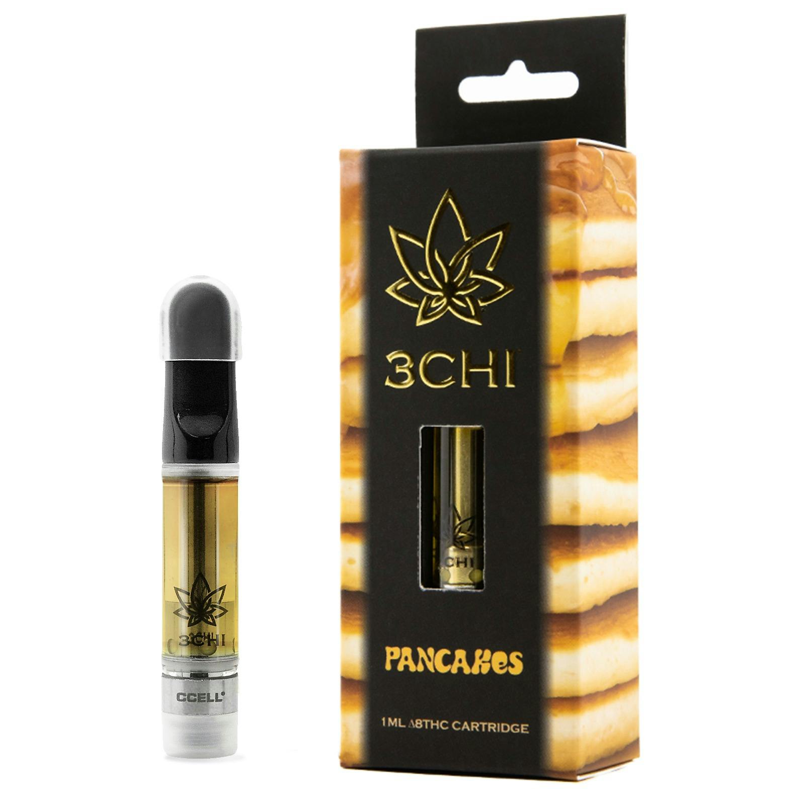 3CHI Delta 8 Vape Cartridge Pancakes 1ml CDT Leafly