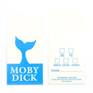 Photo of 25 MOBY DICK by Shatter Labels Cannabis Strain Concentrate Envelopes #258