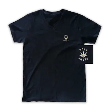 Photo of HOLY SMOKE EMBROIDERED, UNISEX V NECK TEE