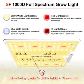 Photo of Spider Farmer® SF1000D LED Grow Light Full Spectrum Samsung Diodes
