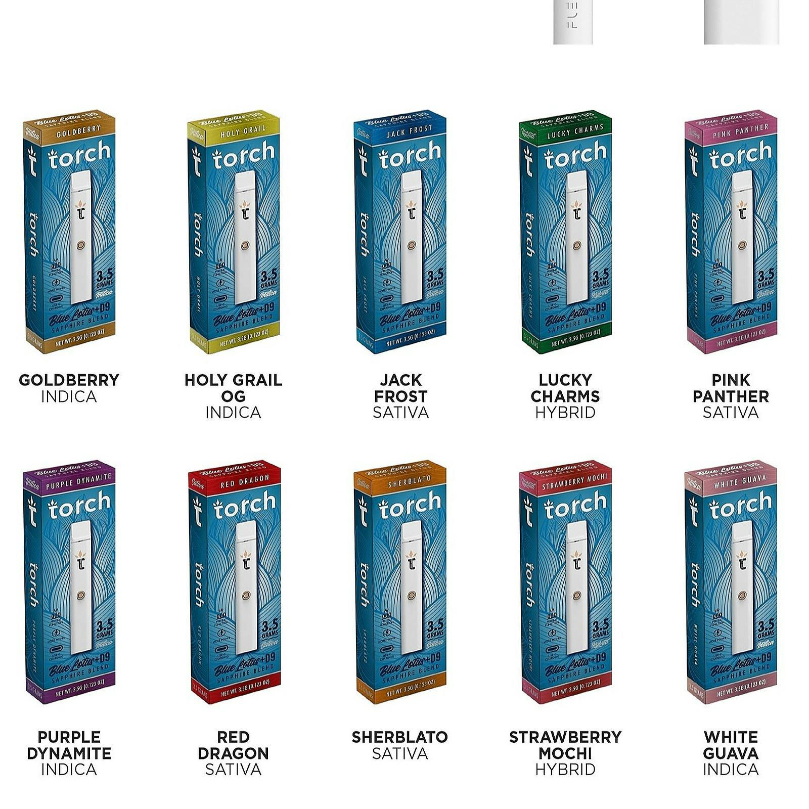 MedPlex Torch Blue Lotus + Delta 9 THC Sapphire Disposable Vape Pen