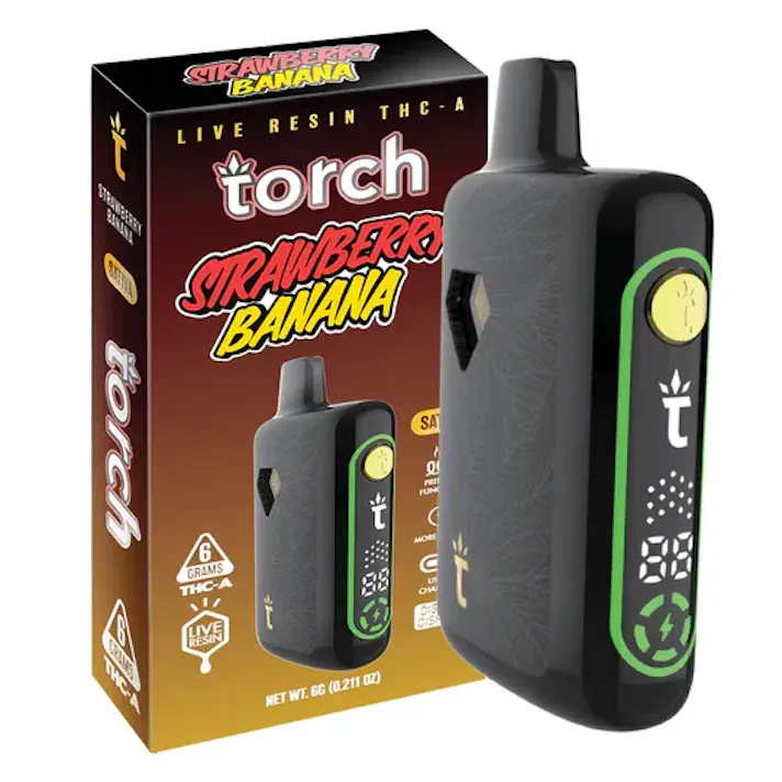 Zaleaf: TORCH Pulse Live Resin THC-A 6G Disposable Vape Strawberry Banana  Sativa | Leafly