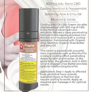 Photo of Cooling EMU Oil CBD Cream Rapid Absorption Transdermal Nano 500mg CBD