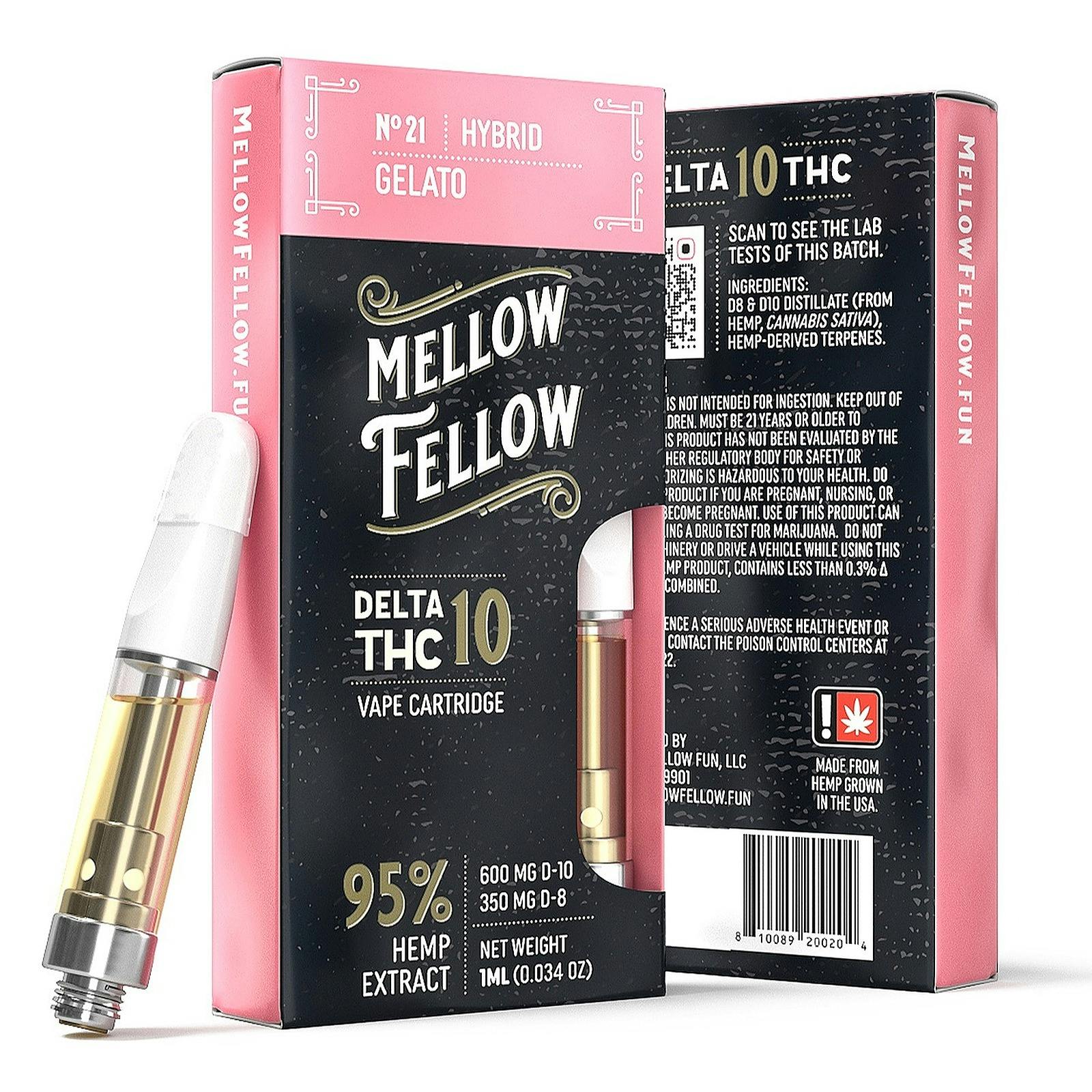 Mellow Fellow Gelato (Hybrid) Delta 10 Vape Cartridge Leafly