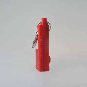 Photo of Terrapin Mini Lighter and Joint Holder + Keychain, "Ka-Pow" Red and Gold *Customizable