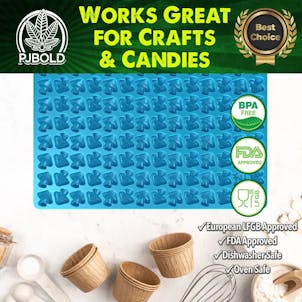 Photo of Mushroom Silicone Mold, 4mL, 126 Cavity, Half Sheet, Blue