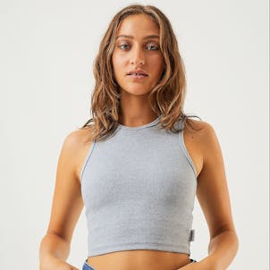 Photo of Afends Womens Dalston - THC Essentials - Hemp Ribbed Tank - Shadow Grey Marle