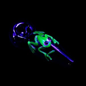 Photo of "Illuminati Glow Critter" Glass Spoon Pipe- Frog