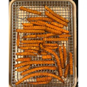 Photo of Small Quarter Sheet Size Aluminum Cookie Pan Tray with Stainless Steel Cooling and Roasting Rack