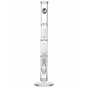 Photo of LA Pipes 14” Double Showerhead Perc Straight Tube Bong