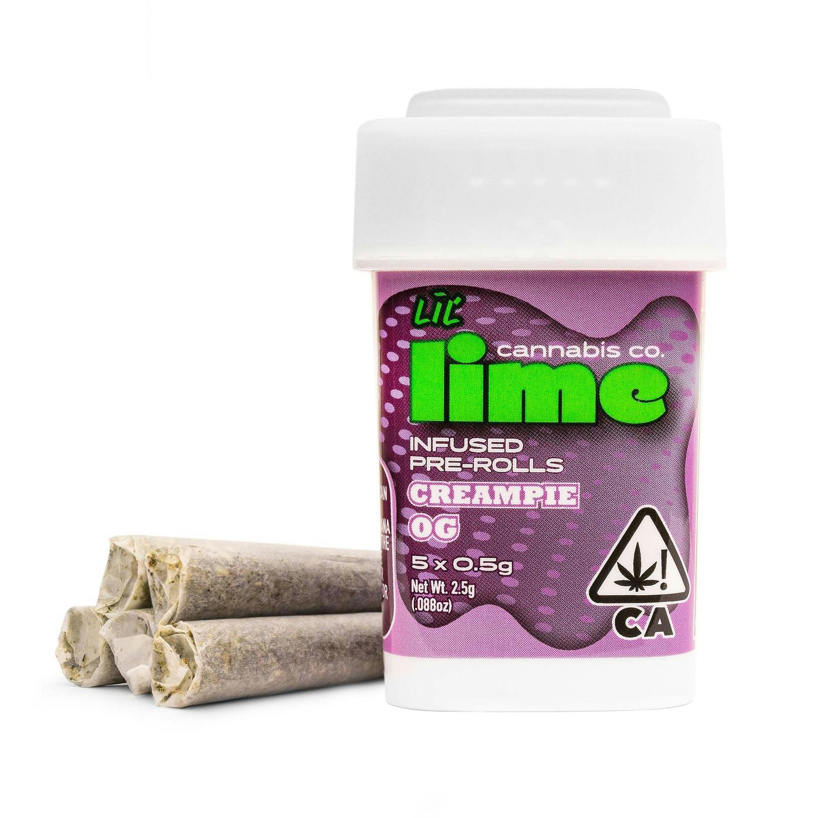 Lime Infused Lil' Limes (.5g x 5 Mini Pre Rolls) Cream Pie OG Leafly