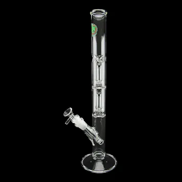 Photo of 16'' Double Showerhead Perc Straight Tube Water Pipe - Made in California