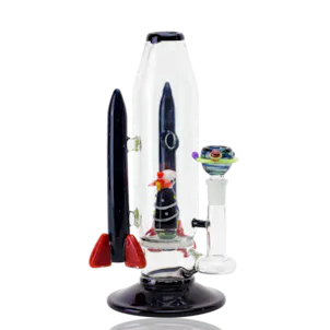 Photo of 9.5" Rocket Ship Themed Dual Use Water Pipe with Dropdown