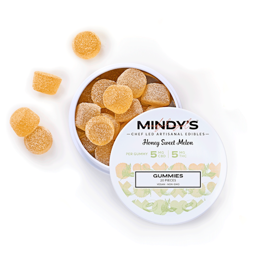 Mindy's Edibles: 1:1 Honey Sweet Melon Gummies 100mg 20-pack | Leafly