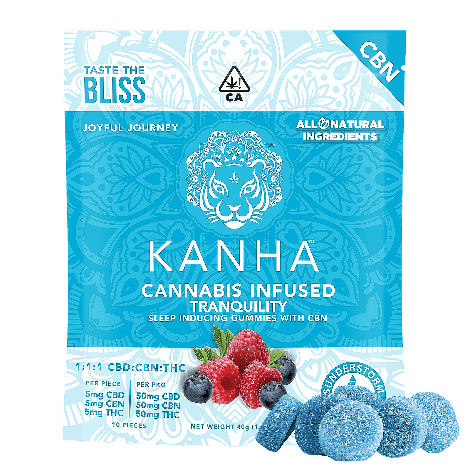 KANHA KANHA Tranquility SLEEP Gummies Blue Raspberry 111 CBN