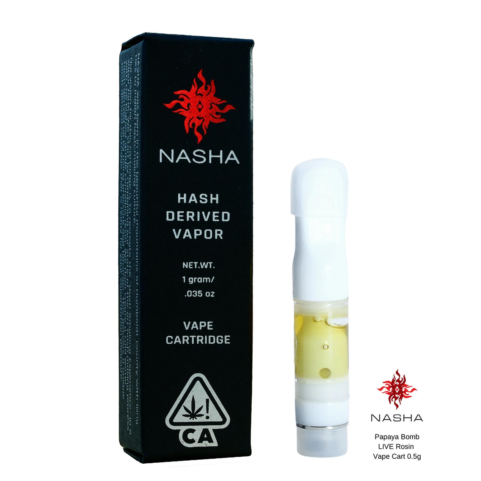 NASHA Papaya Bomb Live Rosin Vape Cart 0.5g Leafly