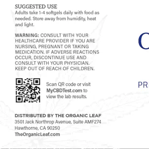 Photo of The Organic Leaf - Broad Spectrum Everyday CBD 25mg Softgels
