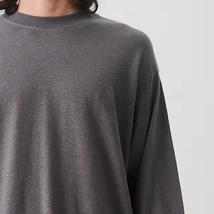 Photo of Afends Mens Essential - THC Essentials - Hemp Retro Long Sleeve T-Shirt - Steel