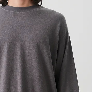 Photo of Afends Mens Essential - THC Essentials - Hemp Retro Long Sleeve T-Shirt - Steel