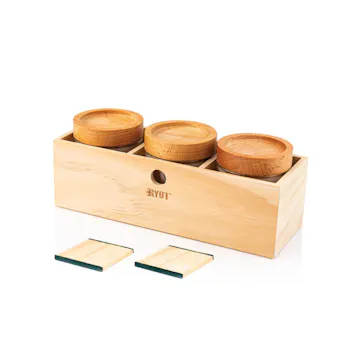 Photo of RYOT® Jar Box with 3 Clear Jars with Beech Lid