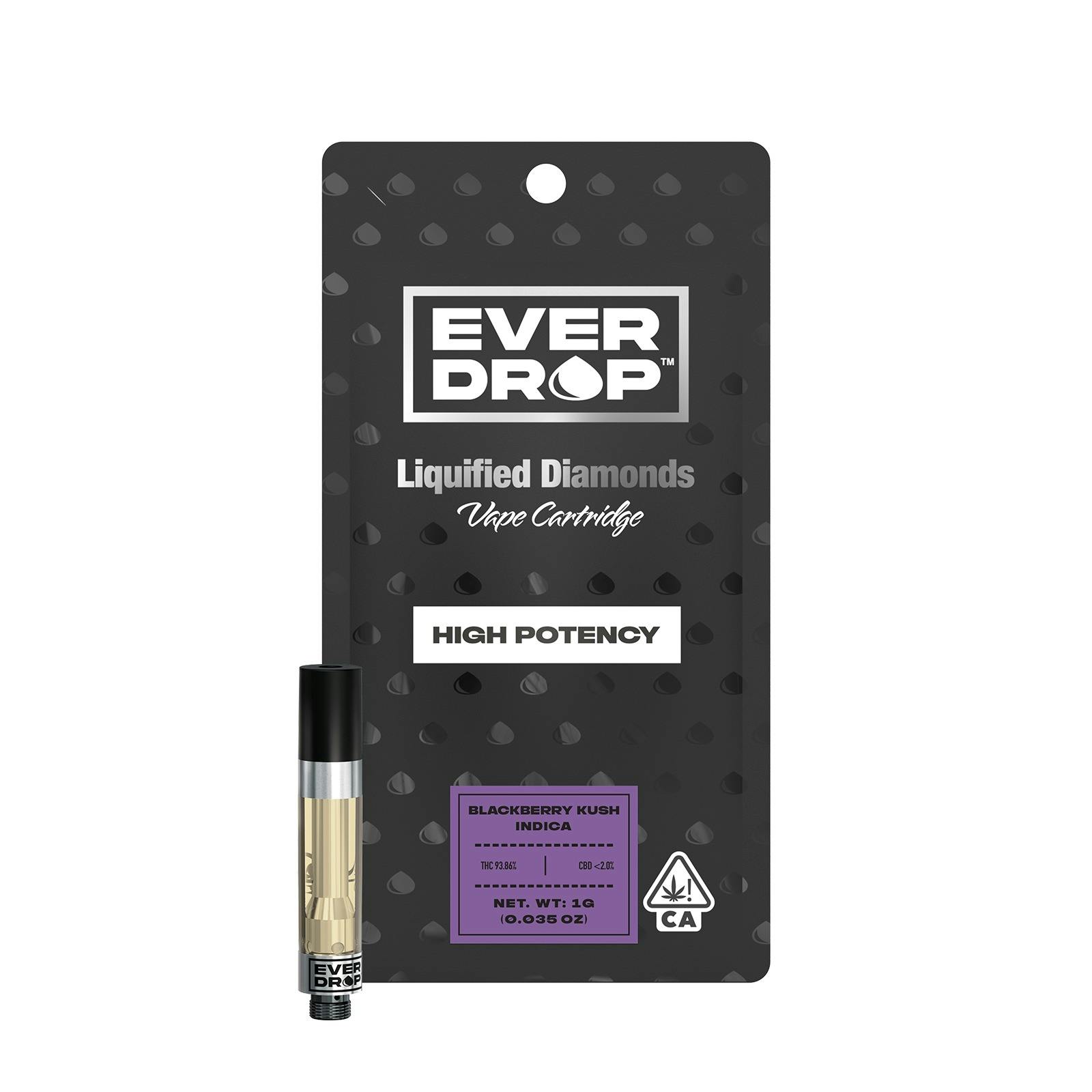 EverDrop 1.0g Blackberry Kush Liquified Diamonds Vape Cartridge Leafly