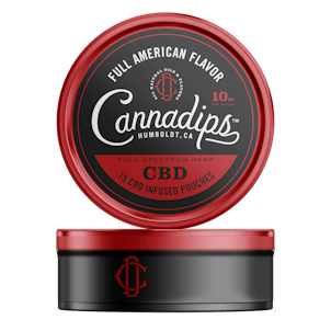 Photo of Cannadips 10mg Full Spectrum CBD Infused Pouches - Full American 15ct Tin