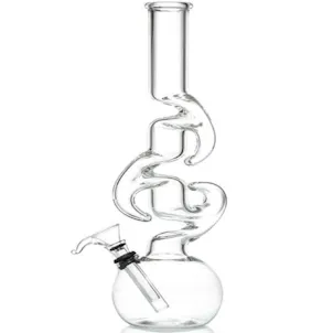 Photo of 12" Bubble Beaker with Clear Glass Hooked Horn Accents