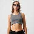 Product image for Afends Womens Chloe - Hemp Ribbed Crop Tank - Steel