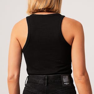 Photo of Afends Womens Lydia - THC Essentials - Hemp Ribbed Singlet - Black