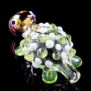 Photo of "Turtle Themed Glass" Chillum with Colored Marbles