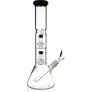 Photo of 14" Beaker Bong w/ Double Showerhead Percolator, by Crystal Glass