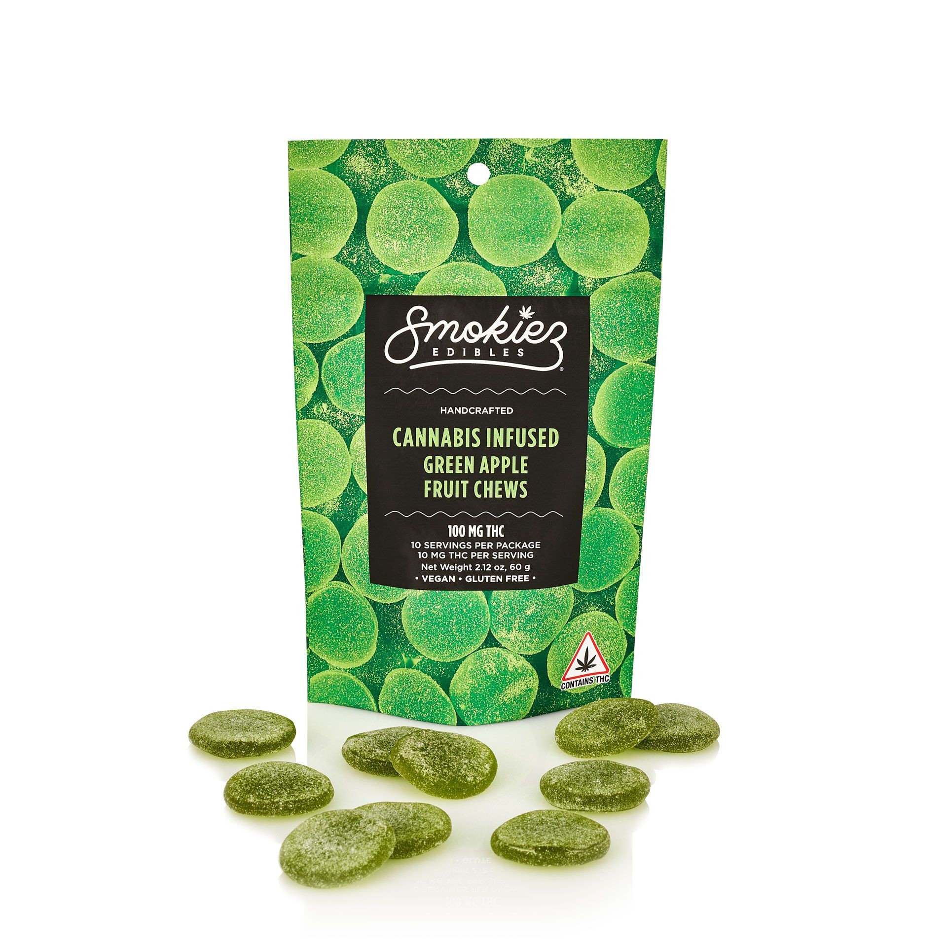 Smokiez Edibles: Green Apple Fruit Chews, 100mg THC - ME | Leafly