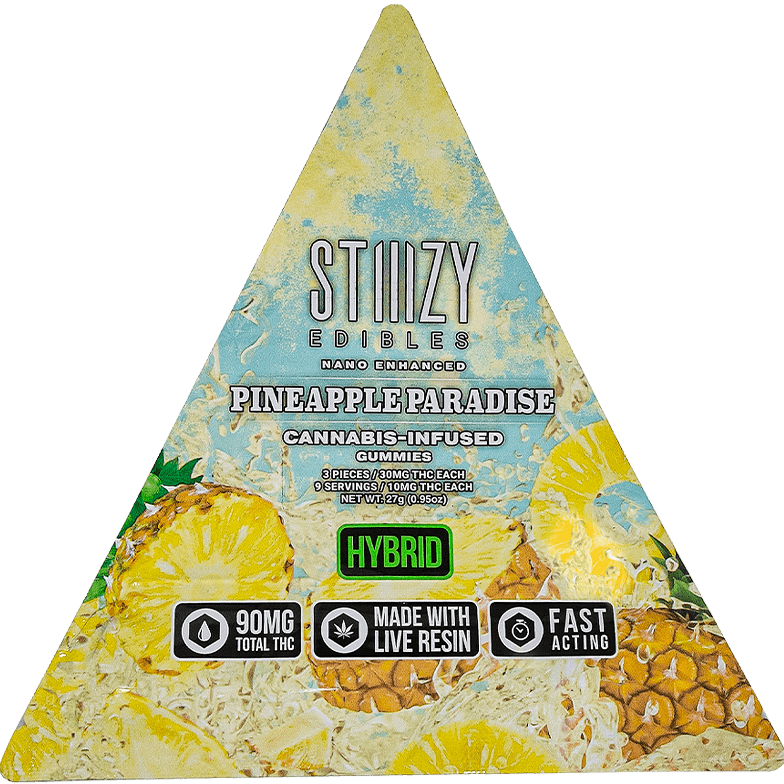 STIIIZY PINEAPPLE PARADISE STIIIZY EDIBLES 90MG GUMMY TRIANGLES Leafly